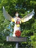 Blythburgh Village Sign. Photograph taken by Tim and Eileen Heaps, May 2001