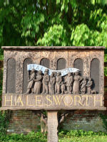 Halesworth Town Sign. Photograph taken by Tim and Eileen
                    Heaps, May 2001