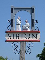 Sibton Village Sign. Photograph taken by Tim and Eileen
                    Heaps, May 2003